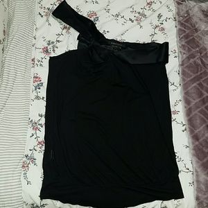 BCBG Max Azria one shoulder black top